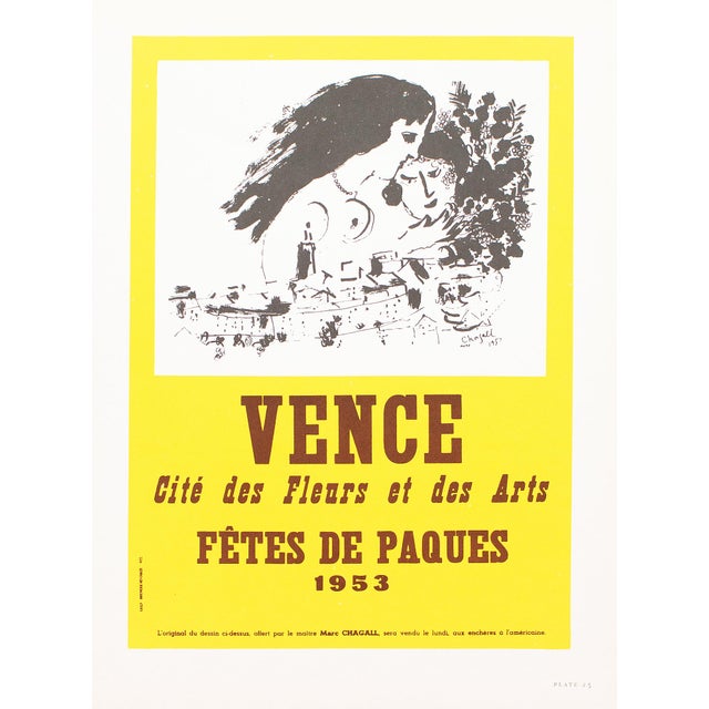 1966 After Marc Chagall, "Vence. City of Flowers and Arts" Poster For Sale In Dallas - Image 6 of 6