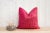 Magenta Srivi Antique Mashru Tribal Square Pillow For Sale - Image 8 of 9
