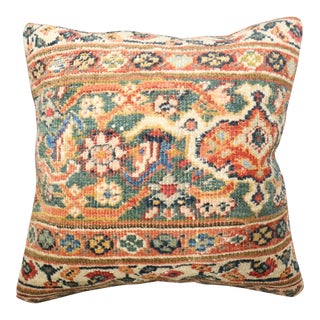 Early 20th Century Mahal Border Persian Rug Pillow For Sale