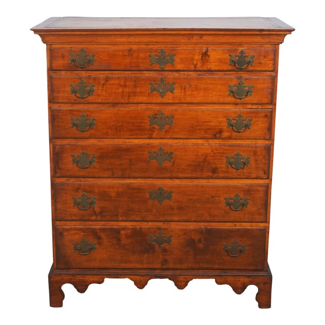 Antique American Maple 6 Drawer Chest For Sale