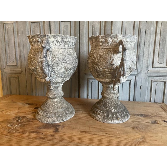 French Aluminum Garden Vases, 1886, Set of 2 For Sale - Image 11 of 18