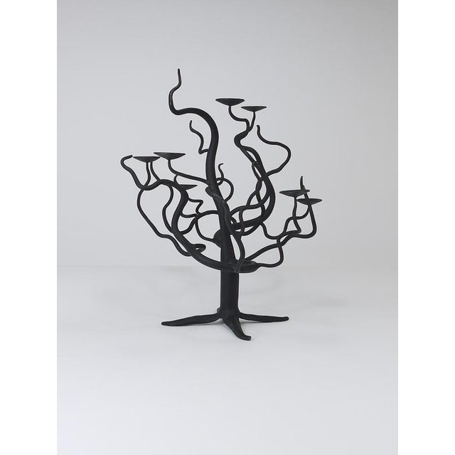 Brutalist Tree of Life Hand-Forged Candleholder, 1970s For Sale - Image 14 of 16