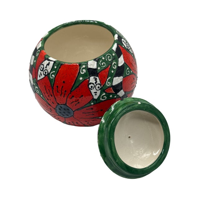 Mid 20th Century 1970s Whimsical Folk Art Lidded Art Pottery Vessel For Sale - Image 5 of 6