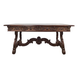Spanish Renaissance Revival Carved Dining Table by Berkey & Gay, 20th Century For Sale