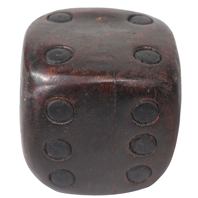 Folk Art carved wood dice, in untouched original condition. Fun, decorative objet, ready to display condition.