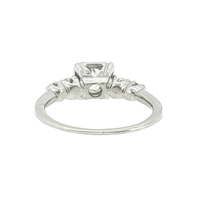 Mid-Century Modern Mid-Century 14 Karat White Gold .50ct Old European Cut Diamond Engagement Ring, Size 4.5 For Sale - Image 3 of 4