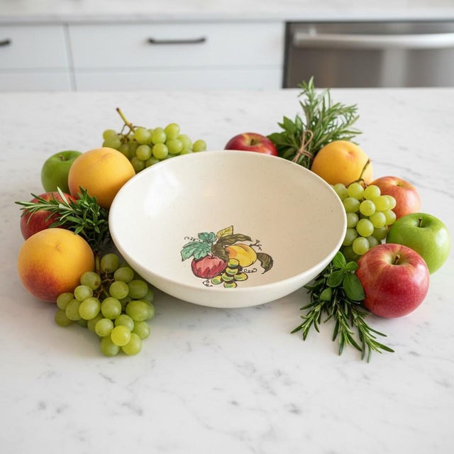 Ceramic Vintage Metlox Poppytrail Provincial Large Serving Bowl-California Pottery-Fruit For Sale - Image 7 of 11