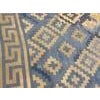 1930s Blue Geometric Tribal Antique Indian Cotton Dhurrie Rug 10' X 12'2" Flatweave Carpet For Sale - Image 10 of 11