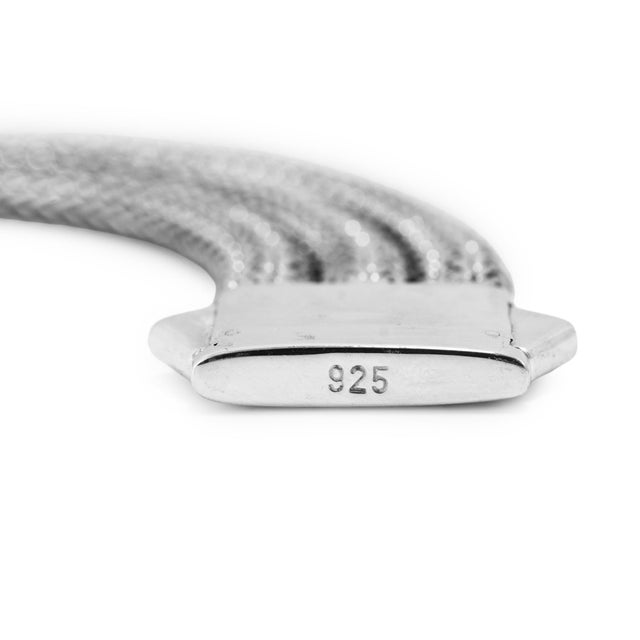Metal Unisex Retired John Hardy Sterling Silver Woven Chain Pusher Clasp Link Bracelet For Sale - Image 7 of 8