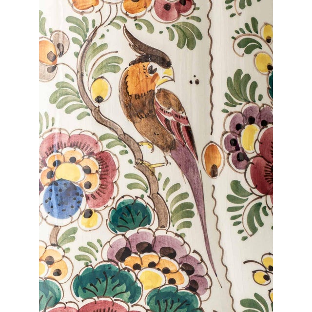 Vintage Hand-Painted Polychrome Delft Double Gourd Vase from Velsen, 1950s-1960s For Sale - Image 6 of 8