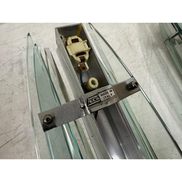 Mid-Century Modern Large Mid-Century Modern Italian Glass Wall Sconces by Veca, 1960s, Set of 2 For Sale - Image 3 of 9