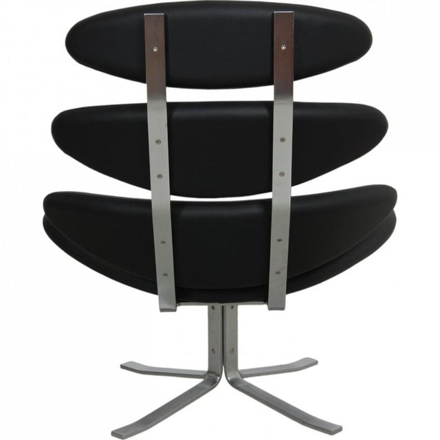 Corona Chair in Black Bizon Leather by Erik Jørgensen, 2000s For Sale - Image 3 of 12