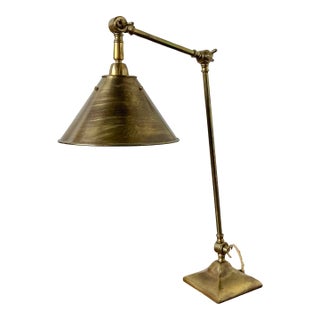 Vintage Boho Burnished Brass Lamp For Sale