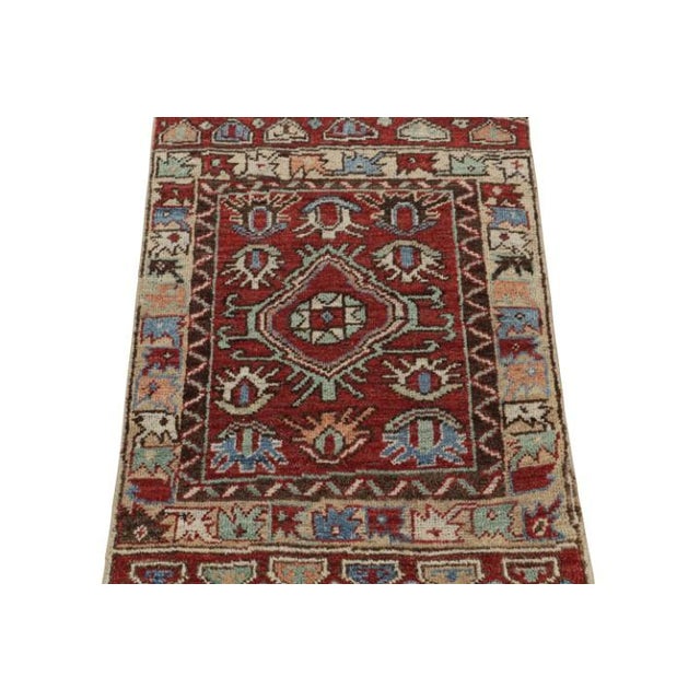2010s Rug & Kilim’s Twin Tribal-Inspired Rugs in Red With Geometric Patterns For Sale - Image 5 of 7