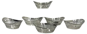 Dutch Silver Miniature Candy Baskets from Bonebakker, 1928, Set of 6