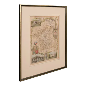 1800's Antique Lithography Map, Worcestershire