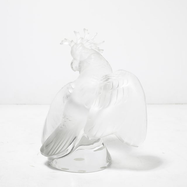 Mid-Century Modernist Sculptural Crystal Cockatiel Sculpture Signed Lalique For Sale - Image 12 of 18