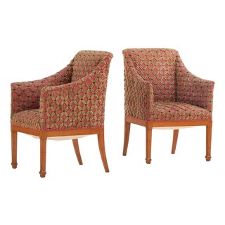 Pair of Italian Maple Armchairs, C. 1940 For Sale