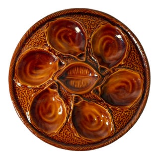 Saint Clement, Vintage, Majolica, French Oyster Plate For Sale