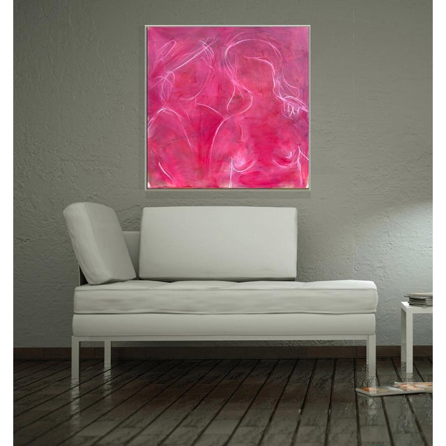 "Lovebirds" by Trixie Pitts Minimalist Expressionist Abstract Oil Painting For Sale - Image 10 of 10