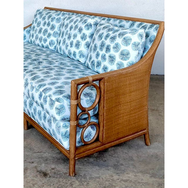 Vintage McGuire Rattan Rings Sofa in Peter Fasano for John Roselli “Sconset” For Sale In West Palm - Image 6 of 12
