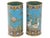 A refined pair of Meiji period Japanese cloisonne enamel cylinders decorated with detailed scenes of birds among spring...