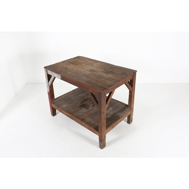 French Industrial Console Table in Wood, 1920s For Sale - Image 10 of 18