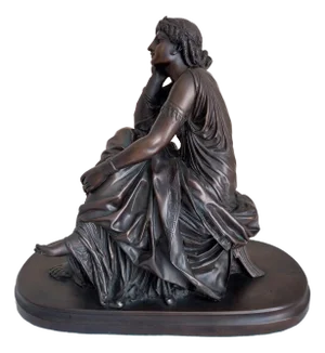 Pierre Alexandre Schoenewerk, French Statue of Sappho, Early 19th Century, Bronze