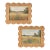 Scalloped Bamboo Framed Landscape Print (Set of 2) For Sale