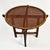 Asian Antique Folding Wood Table With Large Woven Rattan Tray Top For Sale - Image 3 of 17