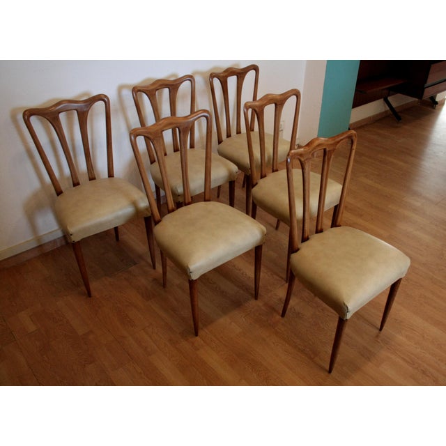 Mid-Century Modern Italian Chairs in White Faux Leather, 1960s, Set of 6 For Sale - Image 16 of 16