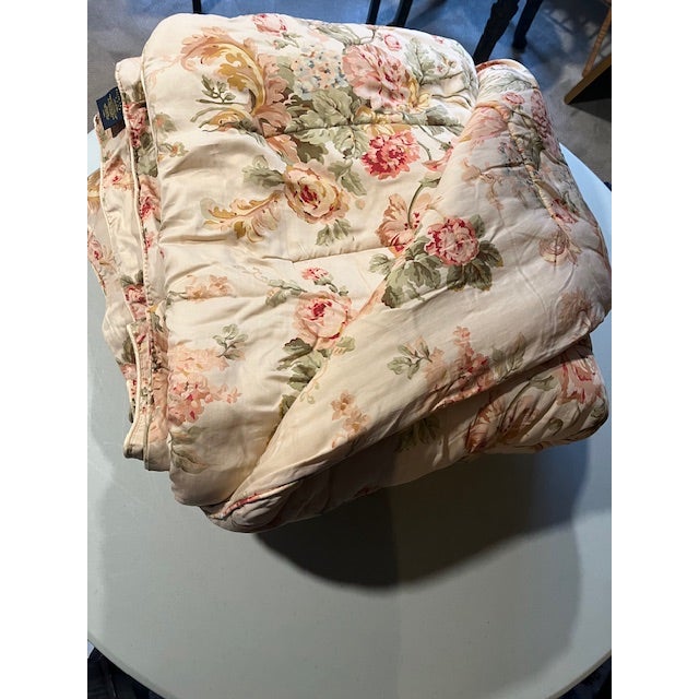 Vintage 2000 Ralph Lauren King Comforter, King Bed Skirt and Four (4) King Pillowcases in a beautiful in pastel English...