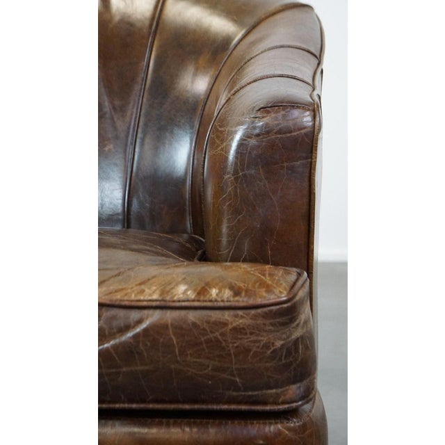Vintage Leather Lounge Chair For Sale - Image 10 of 15
