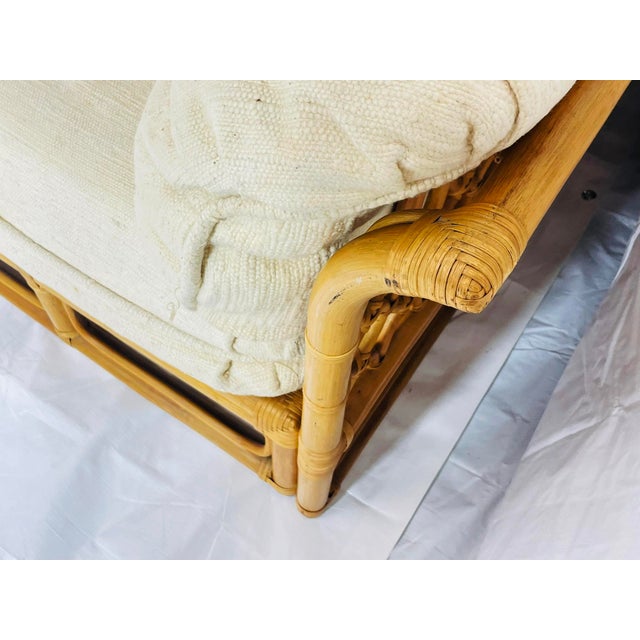 Vintage 6-Piece Bamboo Modular Sofa, Cream Upholstery, 1970s For Sale - Image 11 of 18