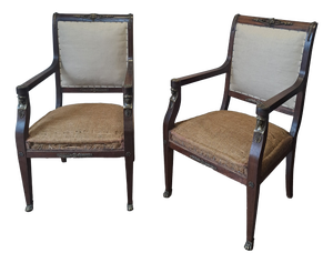 French Empire Style Armchairs, 1900, Set of 2