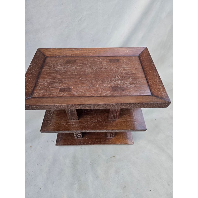 Wood 1980s Three Tiered Macassar Side Table For Sale - Image 7 of 9