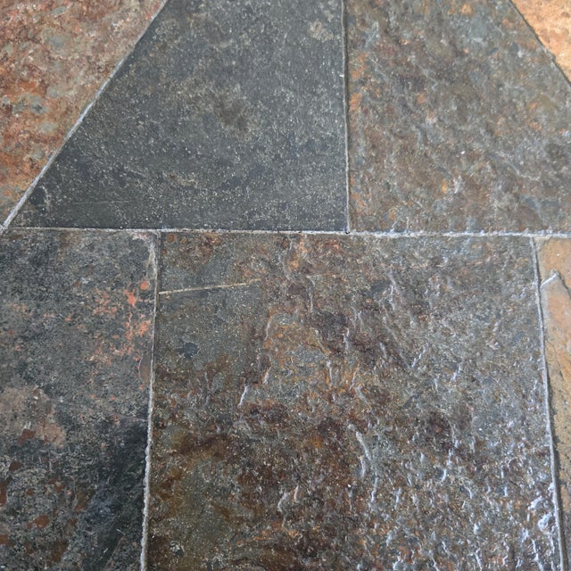 Brutalist Six-Feet Coffee Table in Oak and Stone, 1970s For Sale - Image 14 of 14