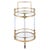 Modern Pasargad Home Crystallin 2-Tier Bar Cart With Gold Accents & Wheels For Sale - Image 3 of 8