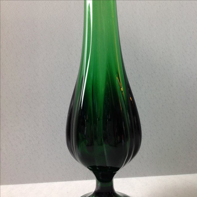 Viking Emerald Green Swung Glass Vase Chairish