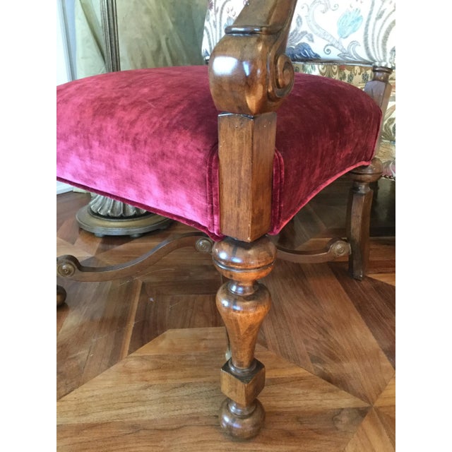 Late 20th Century Late 20th Century Renaissance Custom Upholstered Arm Chair For Sale - Image 5 of 7