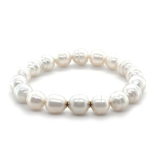 Contemporary Paspaley Australian South Sea Circle Pearl Diamond Bracelet 0.054ct 29.52g For Sale - Image 3 of 8