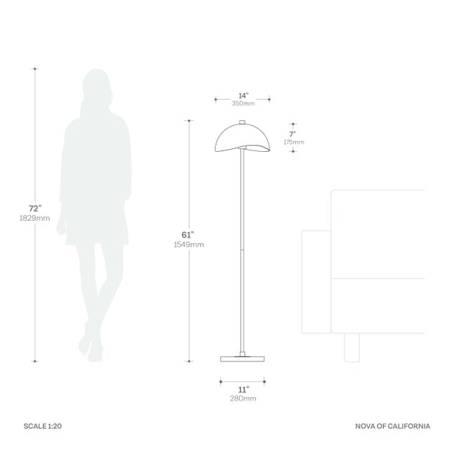 Metal 1960s Luna Bella Slimline Floor Lamp - Mid-Century Modern, Satin Nickel Steel, Black Marble Base, Matte White Shade For Sale - Image 7 of 7