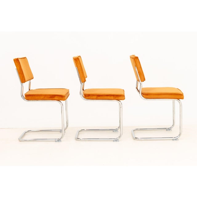 Late 20th Century Knoll Style Velvet Upholstered Chairs, 6 For Sale - Image 5 of 11