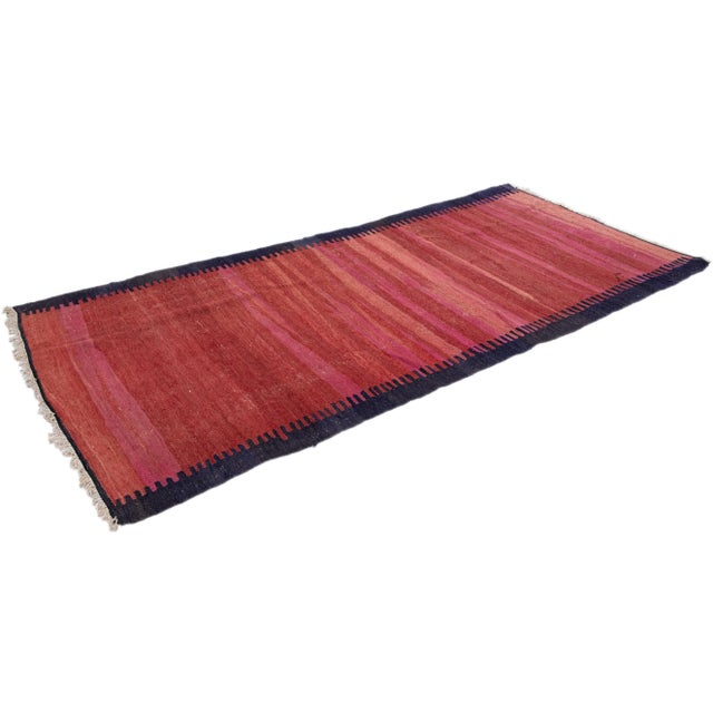 Mid-20th Century Turkish Kilim Red Handmade Geometric Wool Rug For Sale - Image 9 of 10