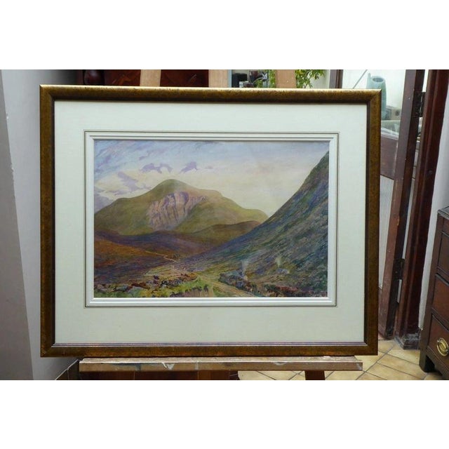 William Monk, Mountain Landscape, 1850, Watercolour, Framed For Sale - Image 9 of 14