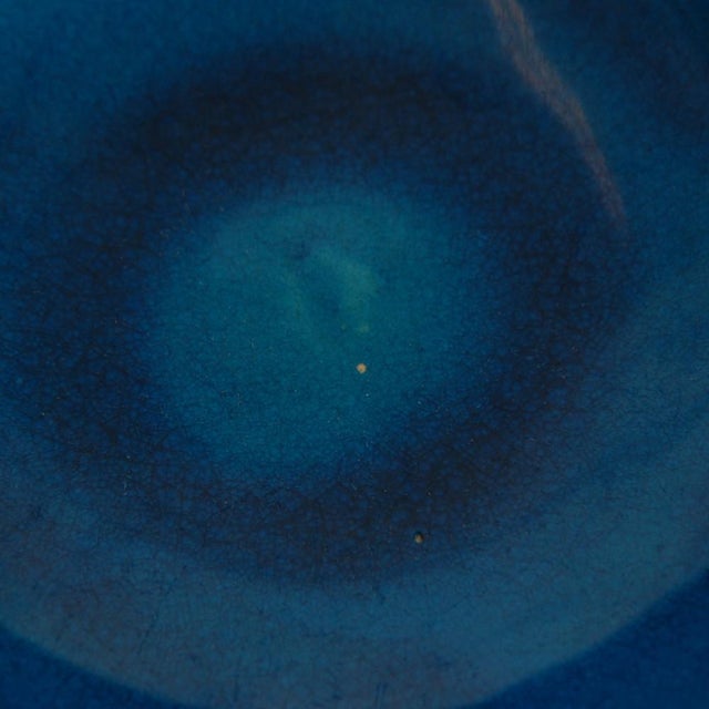 Ceramic Vintage Blue Ceramic Bowl by Herman Kæhler, 1950s For Sale - Image 7 of 12