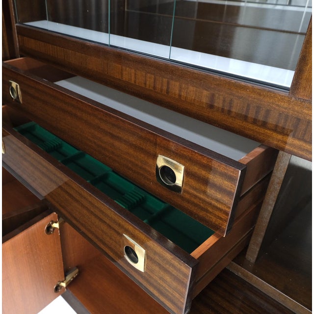 Large German Deco Mid Century Modern Lacquered Wall Unit Multi Use Cabinet NICE! For Sale - Image 14 of 18