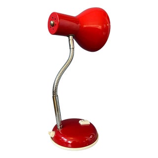 Vintage Spage Age Red Flexible Table Lamp For Sale