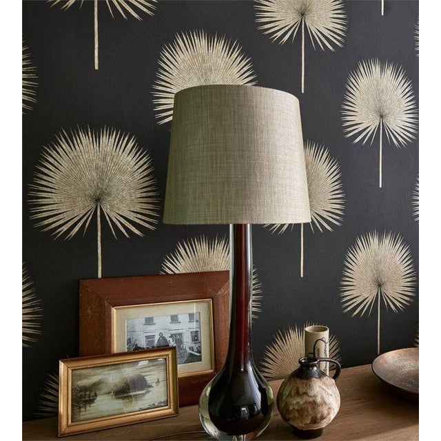 Fan Palm Wallpaper - Red - Sample | Chairish