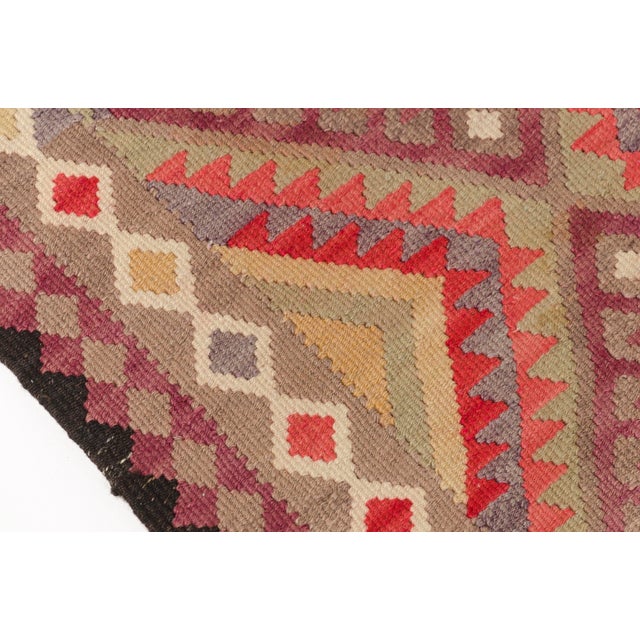 1950s Bold Geometric Medallion Kilim Runner For Sale - Image 9 of 10